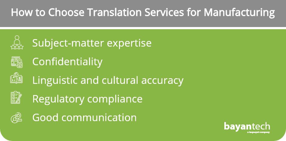 Translation Services for Manufacturing