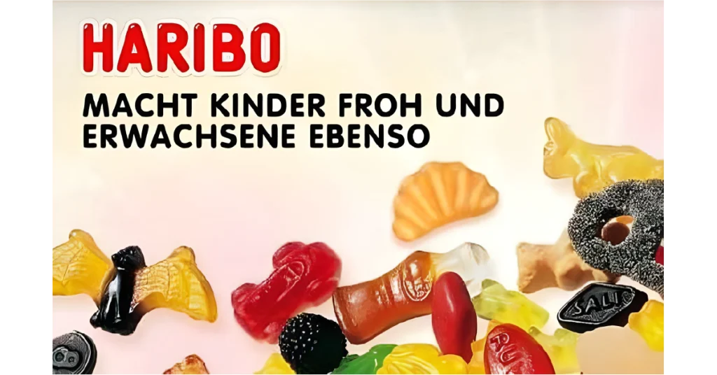 A vibrant assortment of Haribo gummy bears arranged in a cabinet, highlighting the joy they bring to all ages.