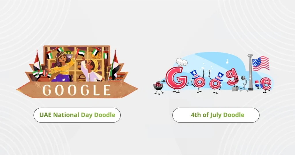 Google’s Doodle for UAE National Day, featuring cultural elements that highlight the significance of the celebration