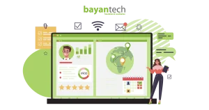 An illustration of a global marketing dashboard on a laptop screen featuring world maps, user profiles, and data analytics to represent a comprehensive global marketing strategy.