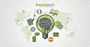 An illustration of professionals comparing documents and digital screens, representing the strategic differences in transcreation vs localization workflows.