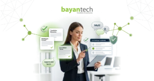 An infographic detailing a comprehensive translation glossary checklist for multilingual projects, outlining 9 critical steps including term extraction, subject-matter expert validation, and definition management.