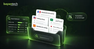 Multilingual keyword research example showing different search behavior across English, French, Spanish, Arabic, and Japanese markets