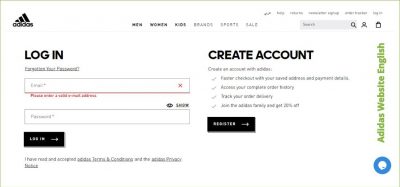 Adidas Website English