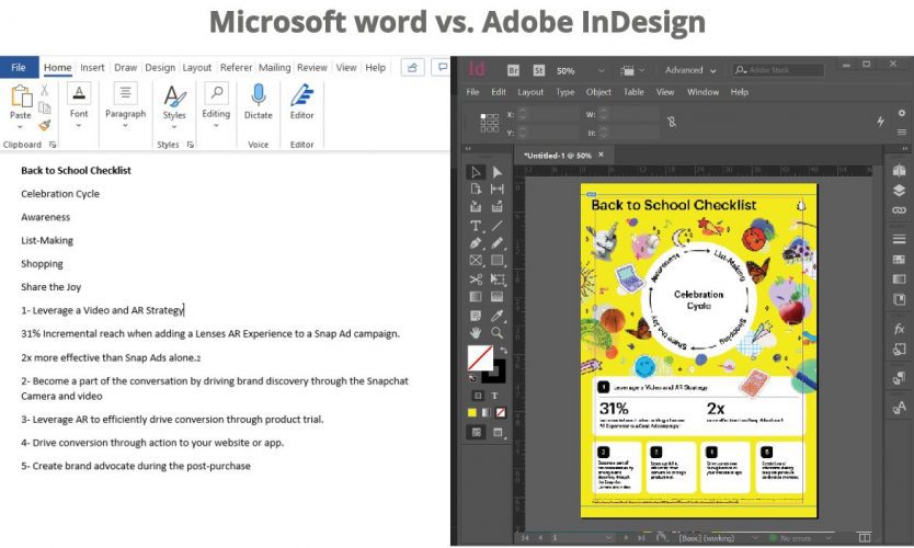 Microsoft word vs. Adobe InDesign